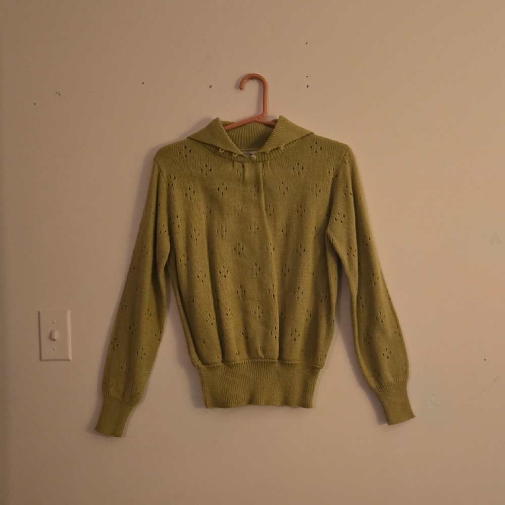 Elegant Olive Cowl Neck Sweater.